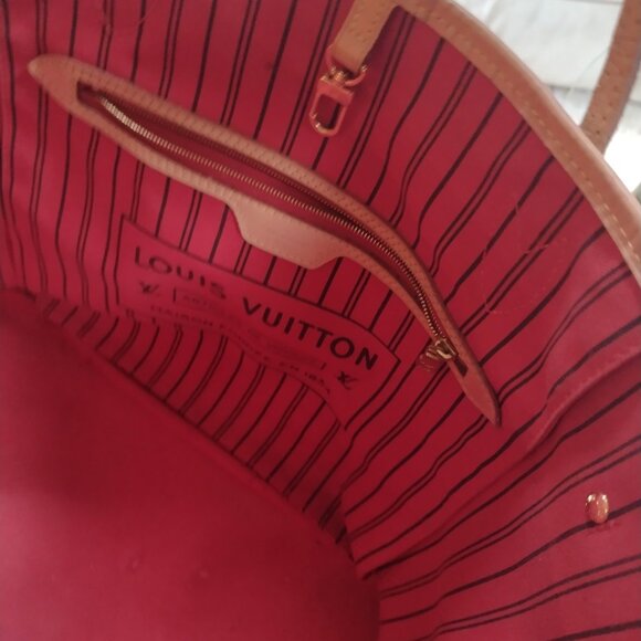 💯% authentic Louis Vuitton Neverfull Monogram Tote Mm rare cerise♥️ - Picture 9 of 15